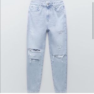Zara high waisted denim mom jeans
